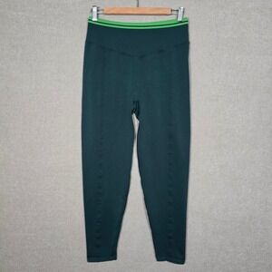 PINK Women's Victoria's Secret Seamless Leggings High Waist Green Stripe XL